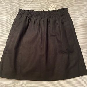 J Crew Linen Cotton Blend City Skirt in Black NWT